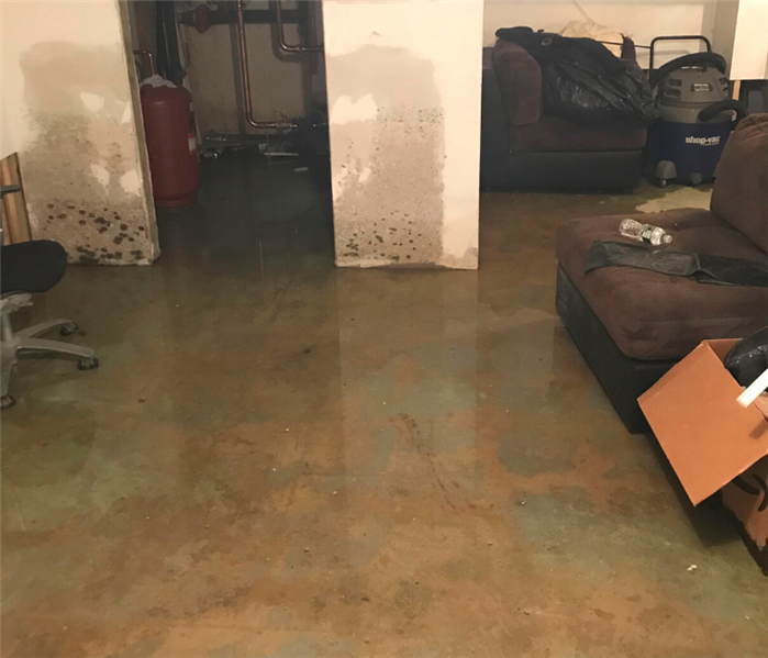 Flooded basement in Madison, Connecticut.